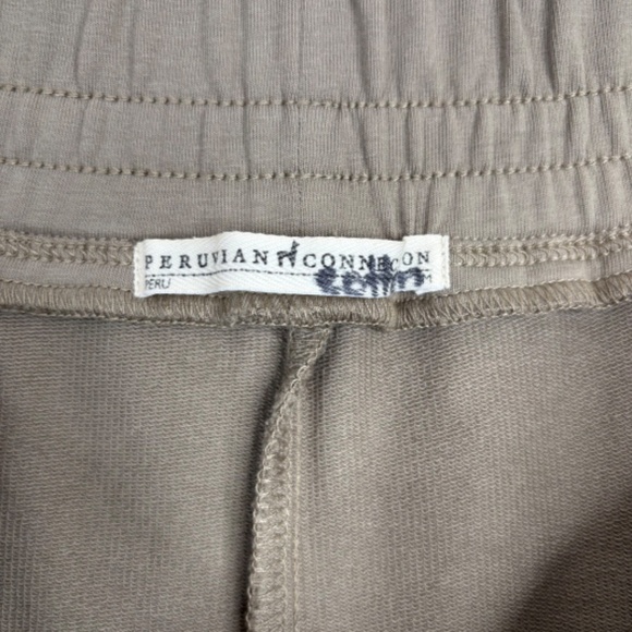 Peruvian Connection Avery Cropped Pants M Wide Leg Pull On Olive Boho Minimalist - Picture 7 of 13